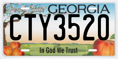 GA license plate CTY3520