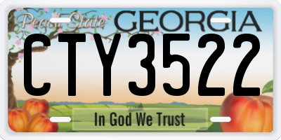 GA license plate CTY3522