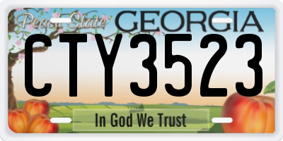 GA license plate CTY3523