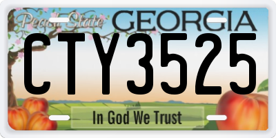 GA license plate CTY3525