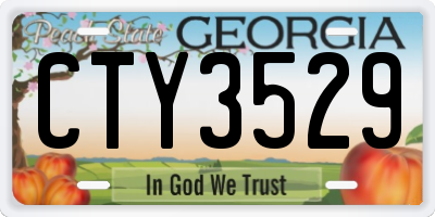 GA license plate CTY3529