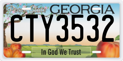 GA license plate CTY3532