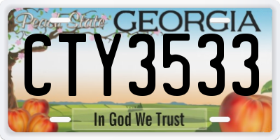 GA license plate CTY3533