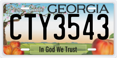GA license plate CTY3543