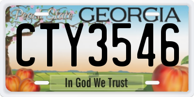 GA license plate CTY3546