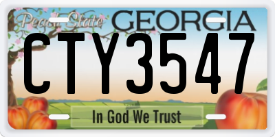 GA license plate CTY3547