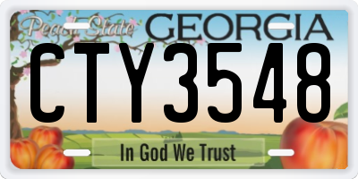 GA license plate CTY3548