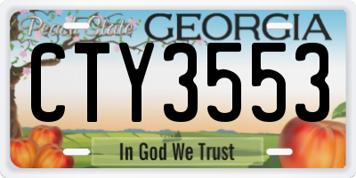 GA license plate CTY3553