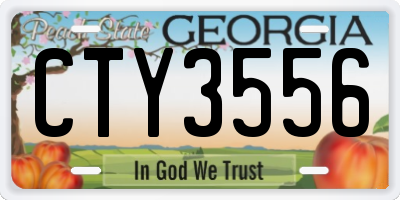 GA license plate CTY3556