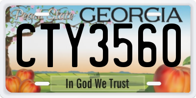 GA license plate CTY3560