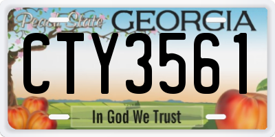 GA license plate CTY3561