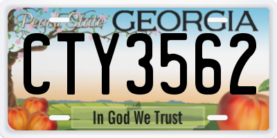 GA license plate CTY3562