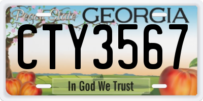 GA license plate CTY3567