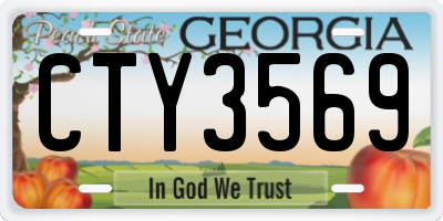 GA license plate CTY3569