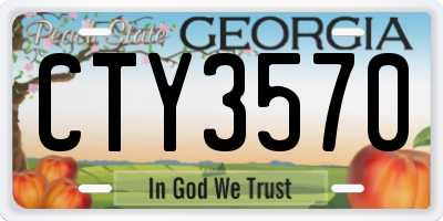 GA license plate CTY3570