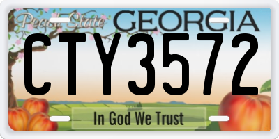 GA license plate CTY3572