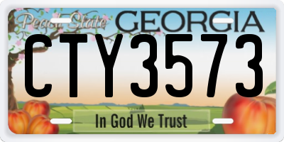 GA license plate CTY3573