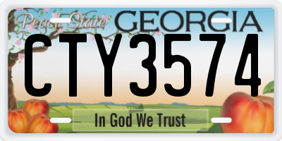 GA license plate CTY3574