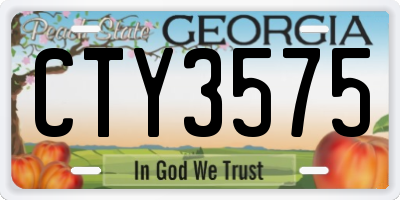 GA license plate CTY3575