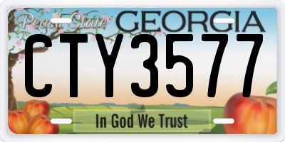 GA license plate CTY3577