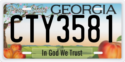 GA license plate CTY3581