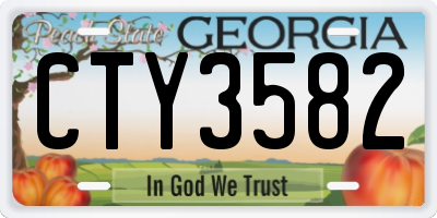 GA license plate CTY3582