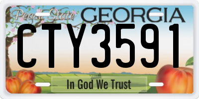 GA license plate CTY3591