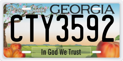 GA license plate CTY3592