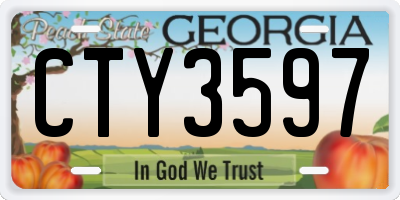GA license plate CTY3597