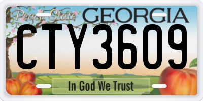 GA license plate CTY3609