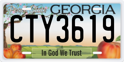 GA license plate CTY3619