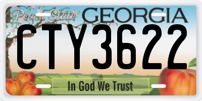 GA license plate CTY3622
