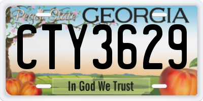 GA license plate CTY3629