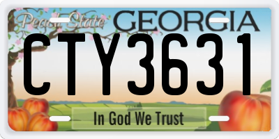 GA license plate CTY3631