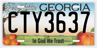 GA license plate CTY3637