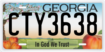 GA license plate CTY3638