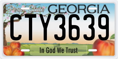 GA license plate CTY3639