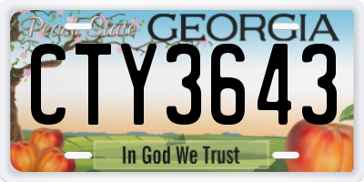 GA license plate CTY3643