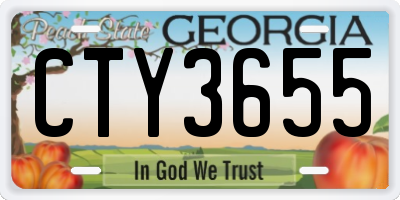 GA license plate CTY3655