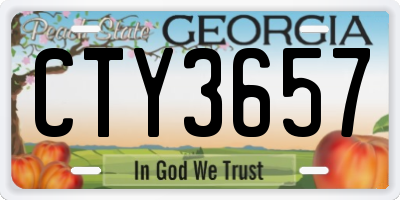 GA license plate CTY3657