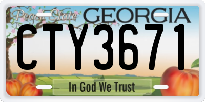 GA license plate CTY3671