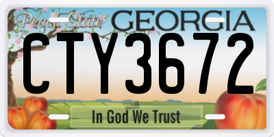 GA license plate CTY3672