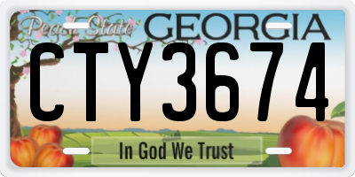 GA license plate CTY3674