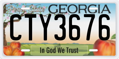 GA license plate CTY3676