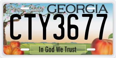 GA license plate CTY3677