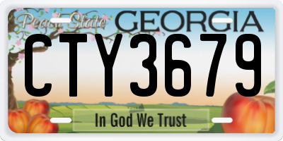 GA license plate CTY3679