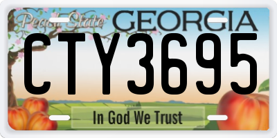 GA license plate CTY3695
