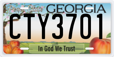 GA license plate CTY3701