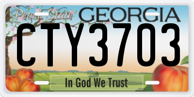 GA license plate CTY3703