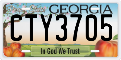 GA license plate CTY3705
